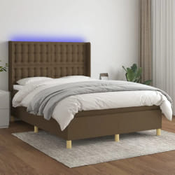 vidaXL Sommier à lattes LED - Marron foncé