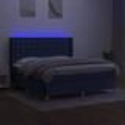 vidaXL Sommier à lattes de lit matelas et LED Bleu 180x200 cm Tissu - 180 x 200 cm