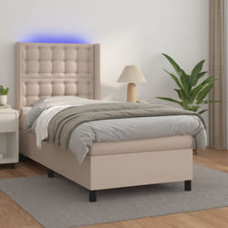 Sommier À Lattes De Lit Matelas Led Cappuccino 80x200cm Vidaxl