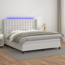 VidaXL Sommier à lattes avec matelas LED - Blanc, 180x200 cm