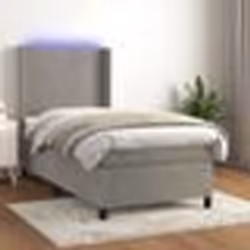 vidaXL Sommier à lattes de lit matelas LED Gris clair 80x200cm Velours - 80 x 200 cm