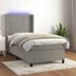 vidaXL Sommier à lattes de lit matelas LED Gris clair 80x200cm Velours - 80 x 200 cm