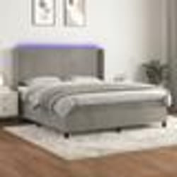 vidaXL Sommier à lattes de lit matelas et LED Gris clair 180x200 cm - 180 x 200 cm