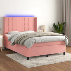 vidaXL Sommier à lattes Rose 140x190 cm Velours