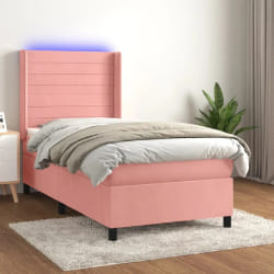 VidaXL Sommier à lattes avec matelas et LED 80x200 cm - Rose