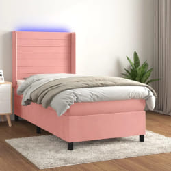 VidaXL Sommier avec matelas LED 100x200 cm - Rose
