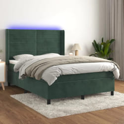 vidaXL Sommier à lattes de lit LED - Vert foncé
