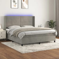vidaXL Sommier à lattes - Gris clair 180x200 cm - Velours