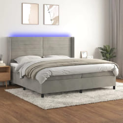 VIDAXL sommier à lattes matelas LED gris