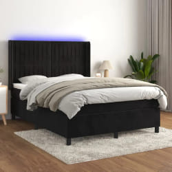 vidaXL Sommier LED 140x190 - Noir