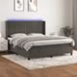 vidaXL Sommier à lattes de lit matelas et LED Gris foncé 180x200 cm - 180 x 200 cm
