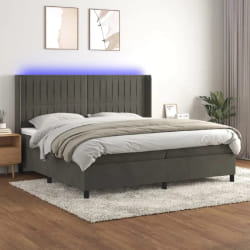 vidaXL Sommier LED Gris foncé 200x200 cm