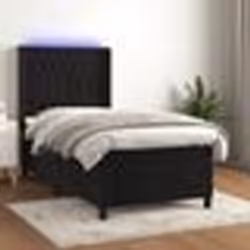 vidaXL Sommier à lattes de lit matelas et LED Noir 80x200cm Velours - 80 x 200 cm