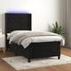 vidaXL Sommier à lattes de lit matelas et LED Noir 80x200cm Velours - 80 x 200 cm
