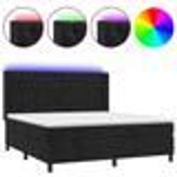 vidaXL Sommier à lattes de lit matelas et LED Noir 160x200 cm Velours - 160 x 200 cm