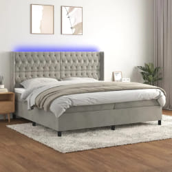 vidaXL Sommier LED Gris clair 200x200