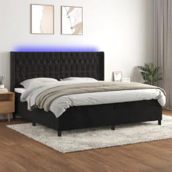 vidaXL Sommier à lattes de lit LED - Noir - 200x200 cm