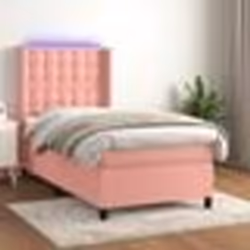 vidaXL Sommier à lattes de lit matelas et LED Rose 80x200 cm Velours - 80 x 200 cm