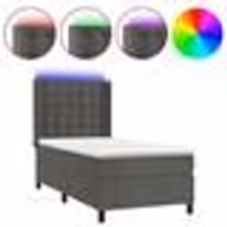 vidaXL Sommier à lattes de lit matelas LED Gris foncé 90x200cm Velours - 90 x 200 cm