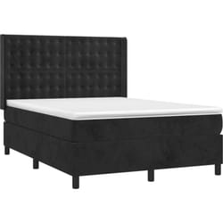Vidaxl - Sommier À Lattes De Lit Matelas Et Led Noir 140x190 Cm Velours