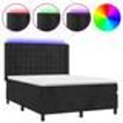 vidaXL Sommier à lattes de lit matelas et LED Noir 140x200 cm Velours - 140 x 200 cm