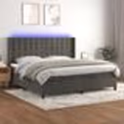 vidaXL Sommier à lattes de lit matelas et LED Gris foncé 200x200 cm - 200 x 200 cm