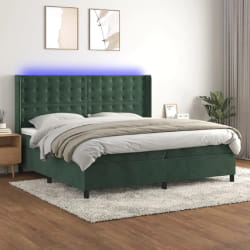 vidaXL Sommier à lattes avec matelas et LED - Vert foncé 200x200 cm