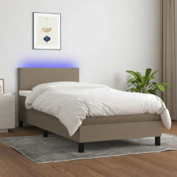 Vidaxl Sommier Tapissier Led 90x190 - Taupe