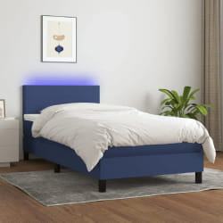 vidaXL Sommier à lattes avec LED - 90x200 cm Bleu