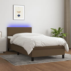 Vidaxl - Sommier À Lattes De Lit Matelas Et Led Marron Foncé 100x200 Cm