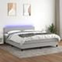 vidaXL Sommier à lattes de lit et matelas et LED Gris clair 180x200 cm - 180 x 200 cm