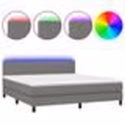 vidaXL Sommier à lattes de lit et matelas et LED Gris foncé 180x200 cm - 180 x 200 cm