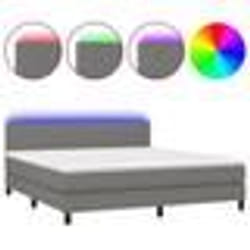 vidaXL Sommier à lattes de lit et matelas et LED Gris foncé 180x200 cm - 180 x 200 cm