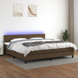VIDAXL Sommier Tapissier LED 200x200 cm Marron