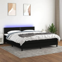 VidaXL sommier tapissier et matelas LED - Noir