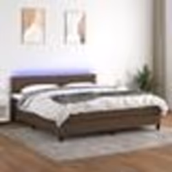 vidaXL Sommier à lattes de lit matelas et LED Marron foncé 160x200 cm - 160 x 200 cm