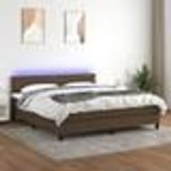 vidaXL Sommier à lattes de lit matelas et LED Marron foncé 160x200 cm - 160 x 200 cm