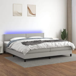 vidaXL Sommier à LED - Gris clair