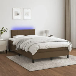 VidaXL Sommier à lattes LED - Marron foncé 120x200 cm