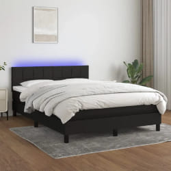 vidaXL Sommier LED Noir 140x190 cm