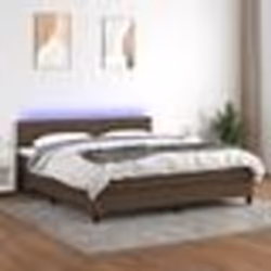 vidaXL Sommier à lattes de lit matelas et LED Marron foncé 160x200 cm - 160 x 200 cm