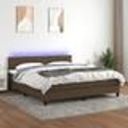 vidaXL Sommier à lattes de lit matelas et LED Marron foncé 160x200 cm - 160 x 200 cm