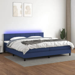 VIDAXL Sommier à lattes et matelas LED Bleu - 200x200 cm