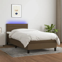 VIDAXL Sommier et matelas LED 80x200 - Marron foncé