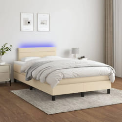 vidaXL Sommier à lattes LED crème 120x200 cm
