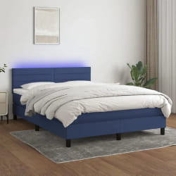 Sommier à lattes avec matelas LED 140x190 cm bleu VIDAXL