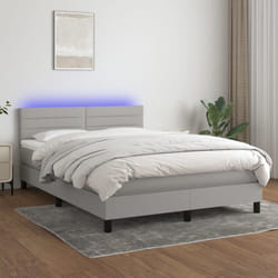 Vidaxl - Sommier À Lattes De Lit Et Matelas Et Led Gris Clair 140x200 Cm