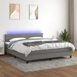 vidaXL Sommier LED 160x200 cm - Gris foncé
