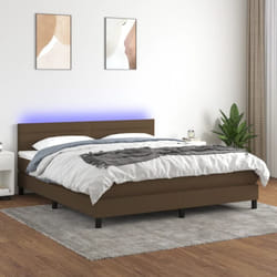 Vidaxl - Sommier À Lattes De Lit Matelas Et Led Marron Foncé 160x200 Cm