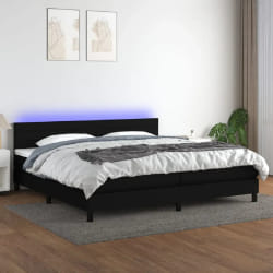 VidaXL Sommier avec matelas LED 200x200 cm - Noir